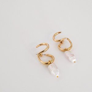 A.B. Ellie Double Loop Pearl Ear Cuff Earring